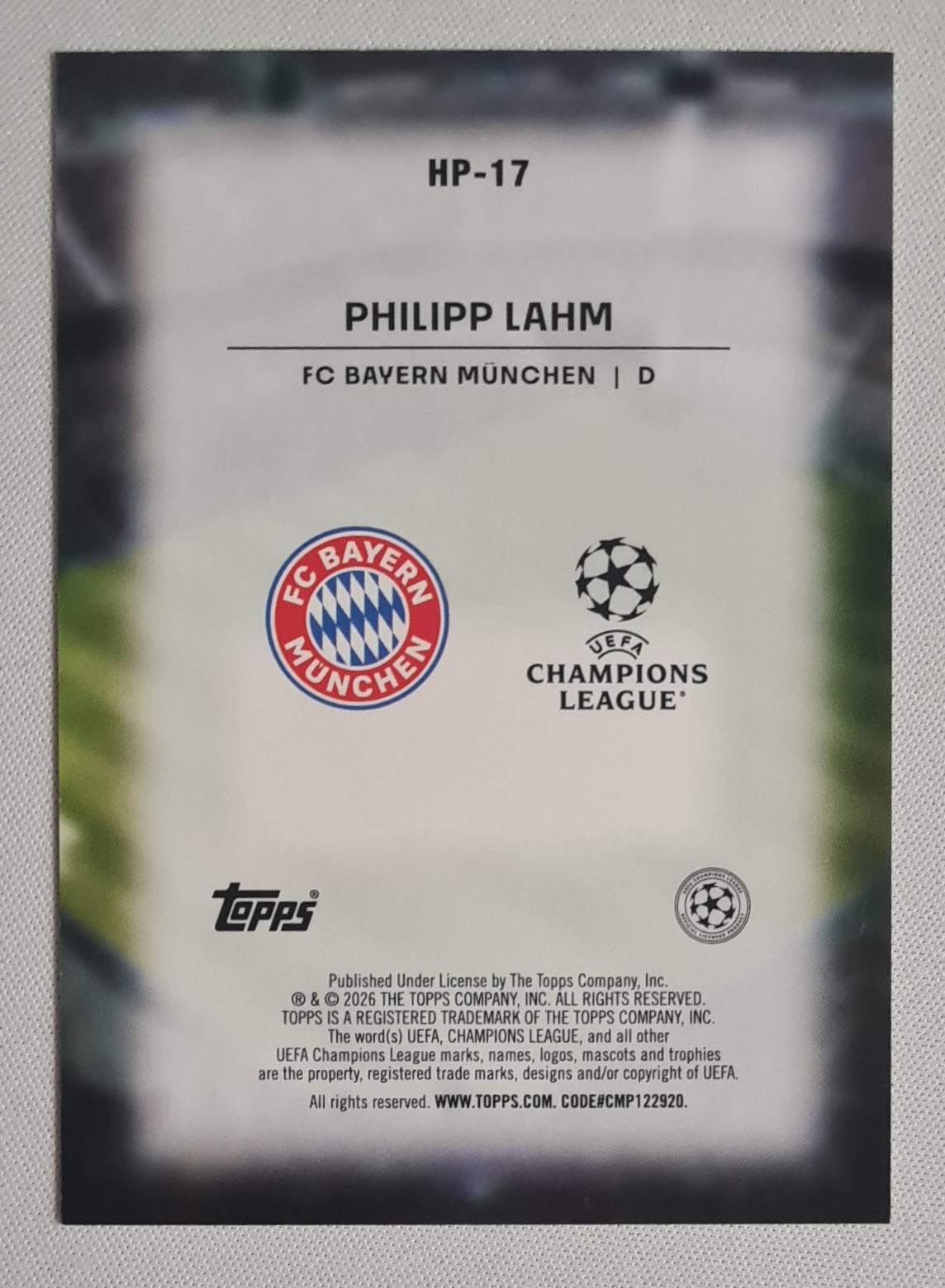 Philipp Lahm - 2025/26 Topps UCC Home Advantage #HP-17 Bayern Munchen