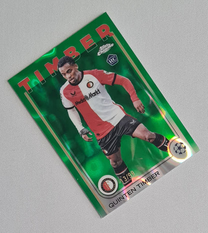 Quinten Timber - 2024/25 Topps Chrome UCC Green Wave /99 #43 Feyenoord