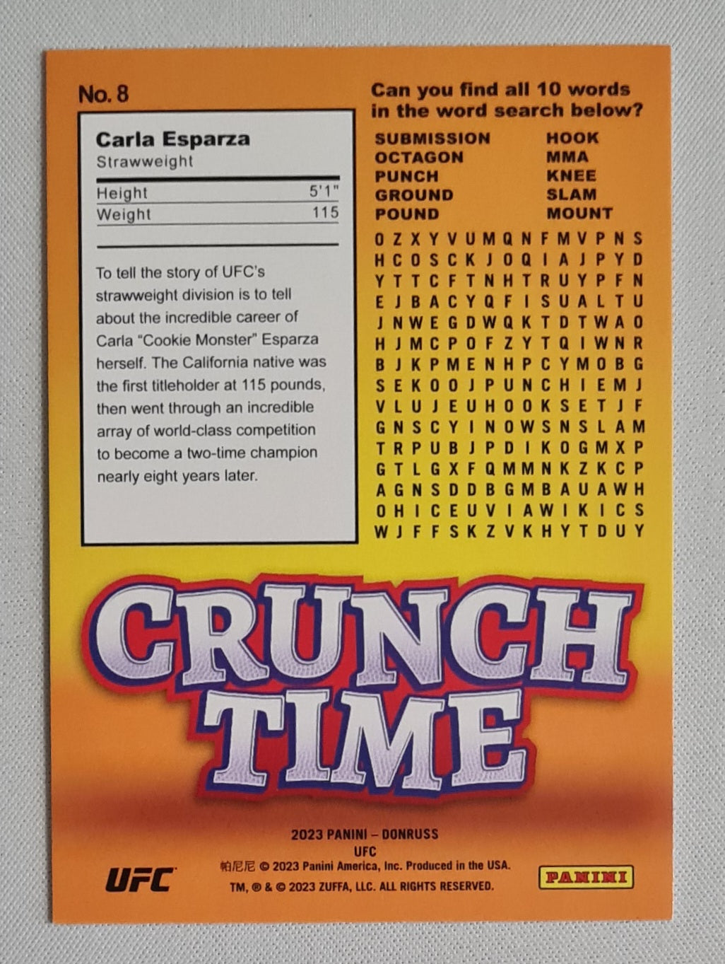 Carla Esparza - 2023 Panini Donruss UFC Crunch Time #8