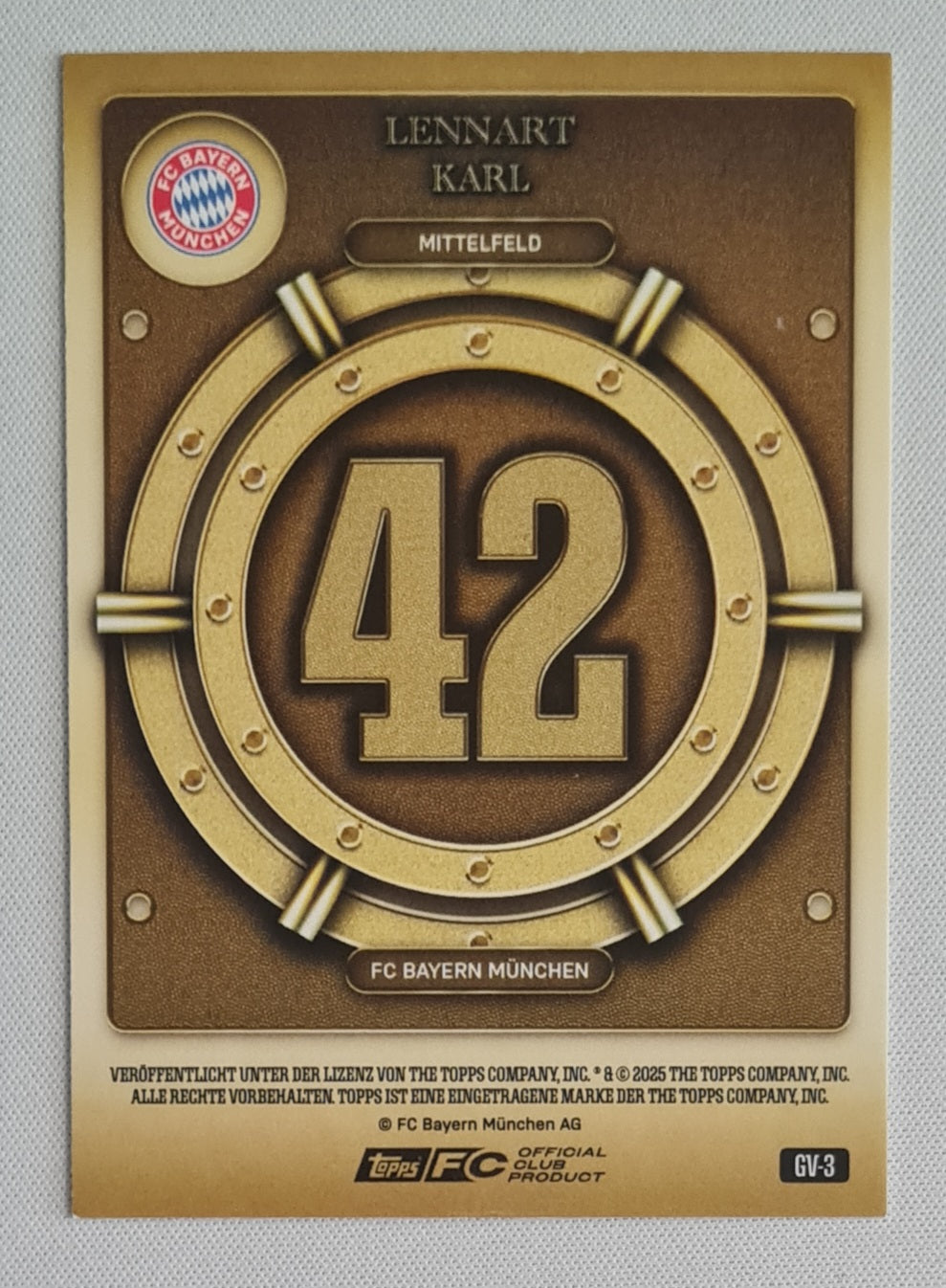 Lennart Karl - 2025 Topps Bayern Munich Collector Tin Gold Vault #GV-3