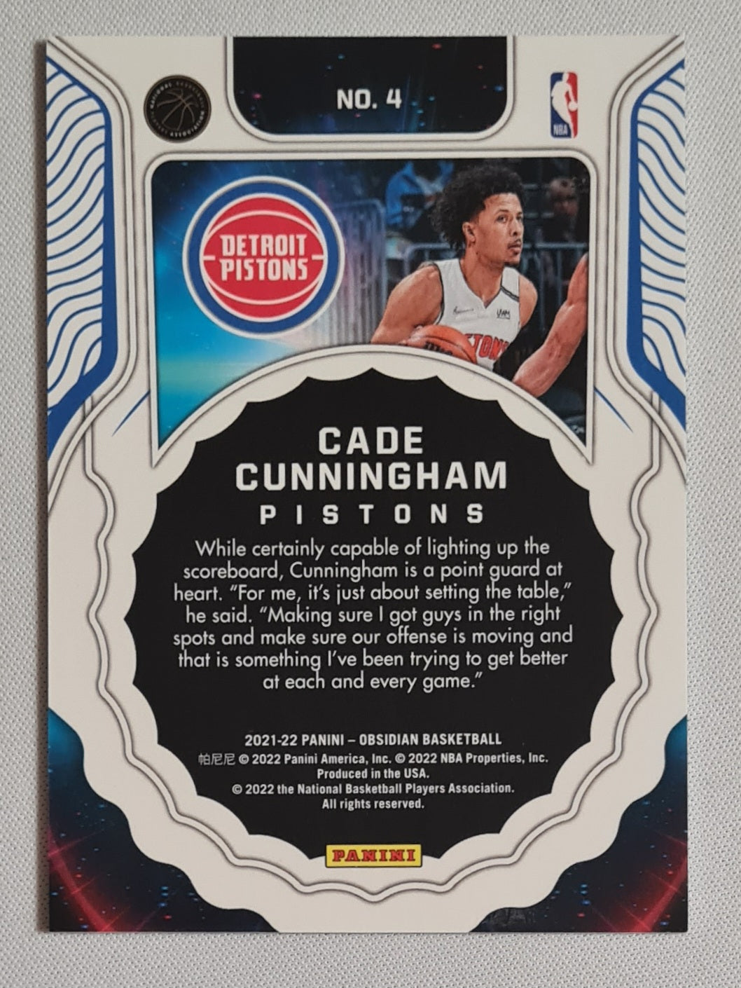 Cade Cunningham - 2021/22 Panini Obsidian Supernova Green #4 Detroit Pistons