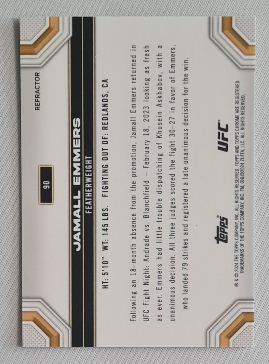 Jamall Emmers - 2024 Topps Chrome UFC Refractor #90