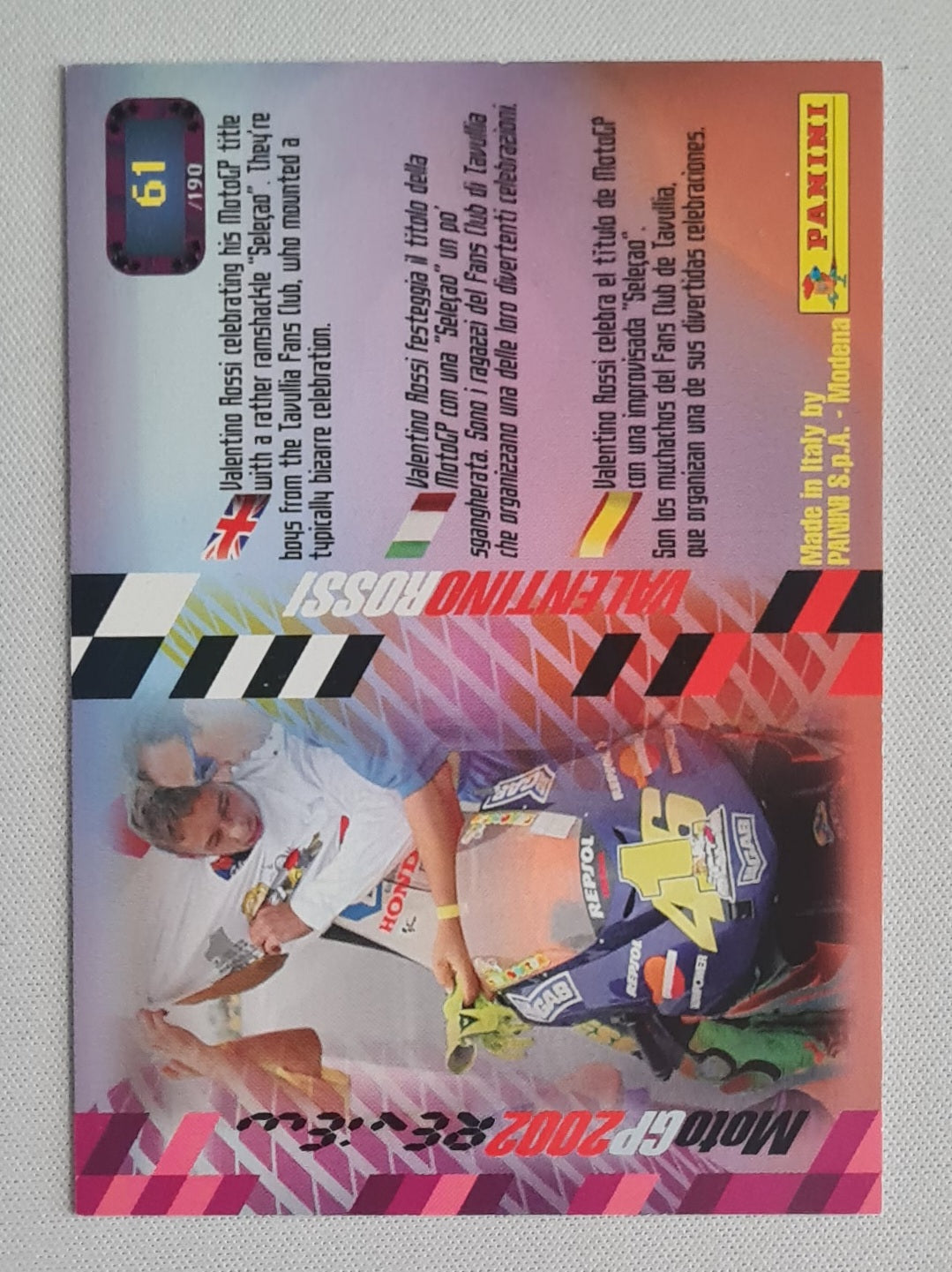 Valentino Rossi - 2002 Panini MotoGP2002 Review #61