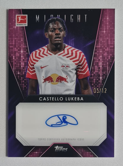 Castello Lukeba - 2023/24 Topps Midnight Bundesliga Glimmer Graphs Auto /12 #GG-CL RB Leipzig
