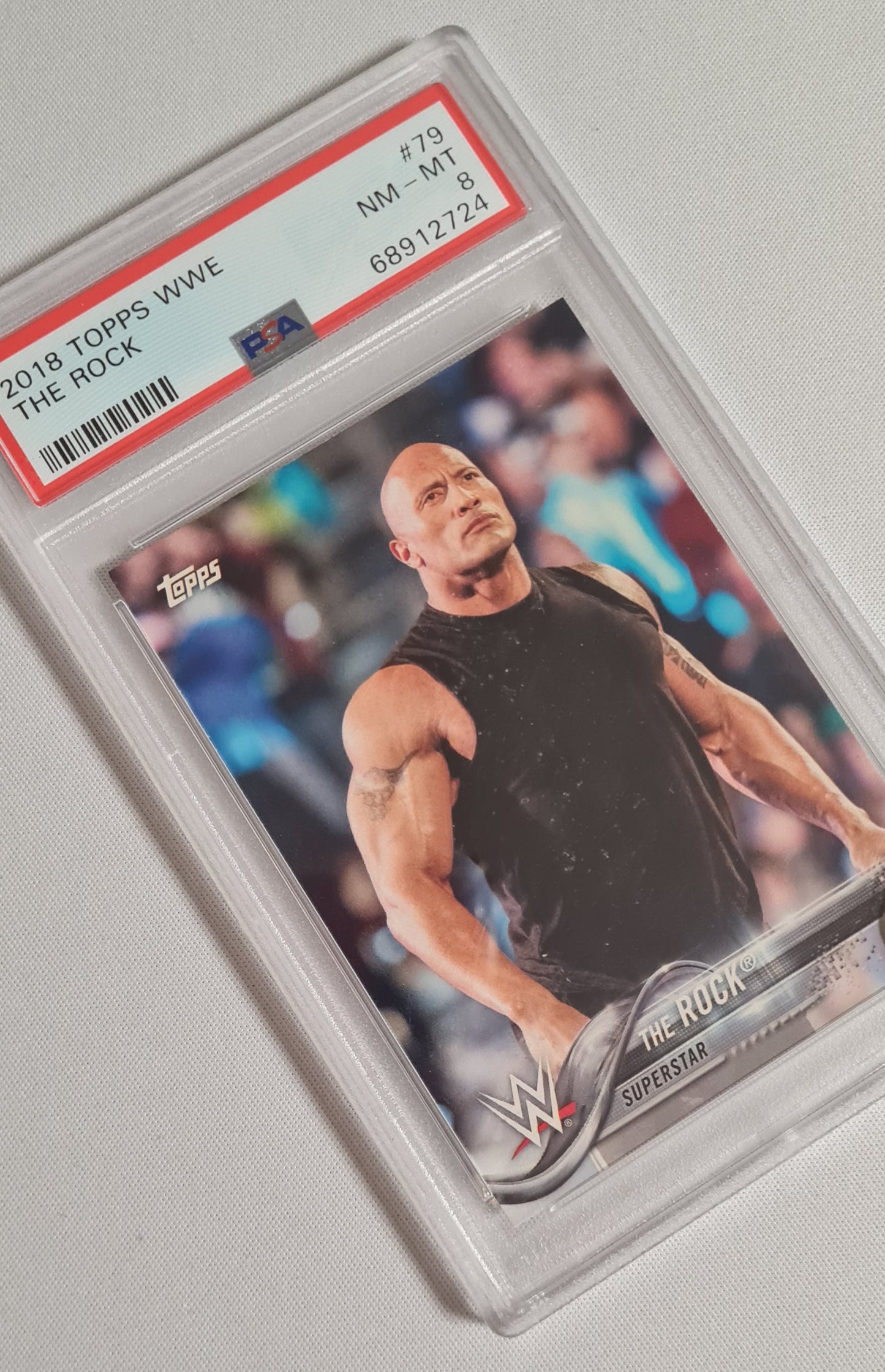 The Rock Dwayne Johnson - 2018 Topps WWE Superstar PSA 8 #79