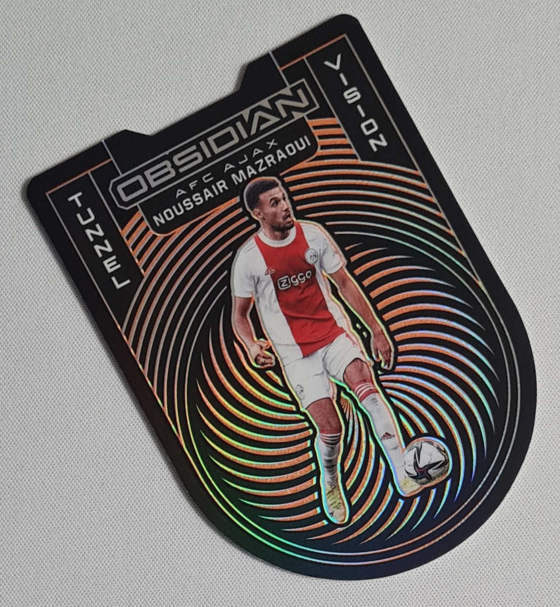 Noussair Mazraoui - 2021/22 Panini Obsidian Soccer Tunnel Vision Orange /30 #5 AFC Ajax