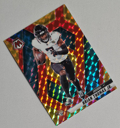 Brian Thomas Jr - 2025 Panini Mosaic Fusion Red Yellow /89 #108 Jacksonville Jaguars