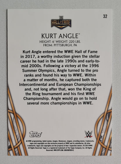 Kurt Angle - 2018 Topps WWE Hall of Fame Black /5 On Card Auto #32
