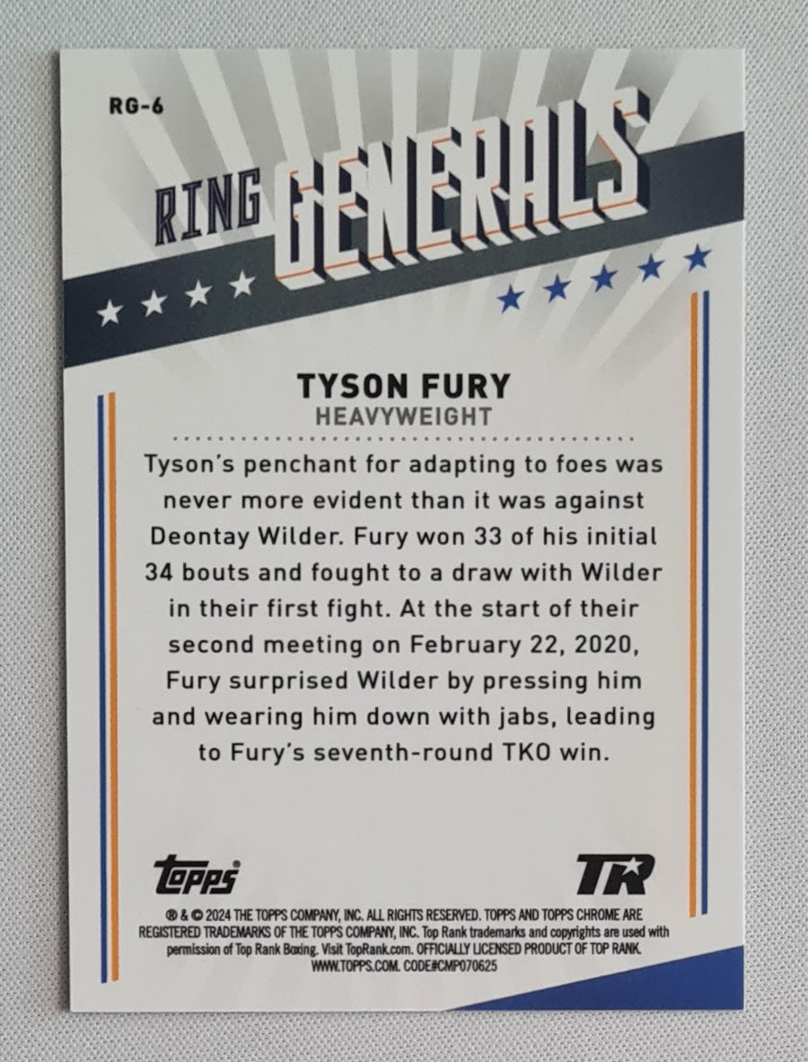 Tyson Fury - 2024 Topps Chrome Boxing Ring Generals #RG-6