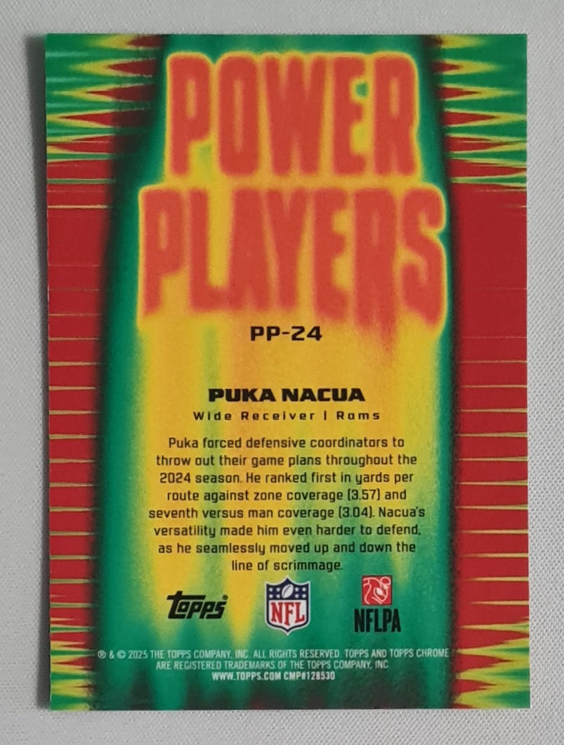Puka Nacua - 2025 Topps Chrome NFL Power Players #PP-24 Los Angeles Rams