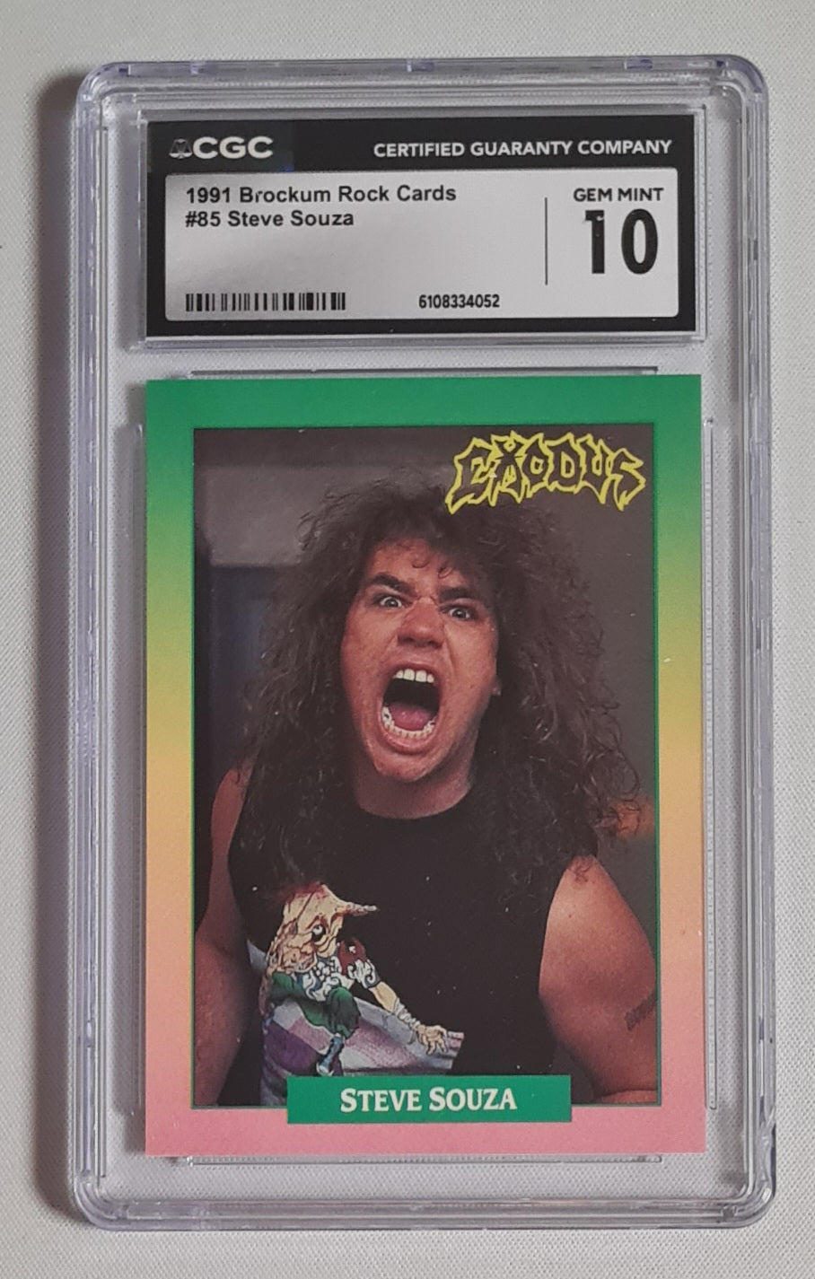 Steve Souza Exodus - 1991 Brockum Rock Cards CGC 10 #85
