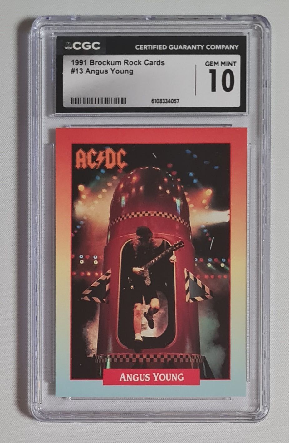 Angus Young AC/DC - 1991 Brockum Rock Cards CGC 10 #13