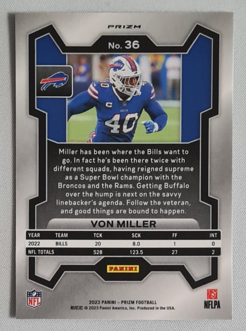 Von Miller - 2023 Panini Prizm Football Green Pulsar #36 Buffalo Bills