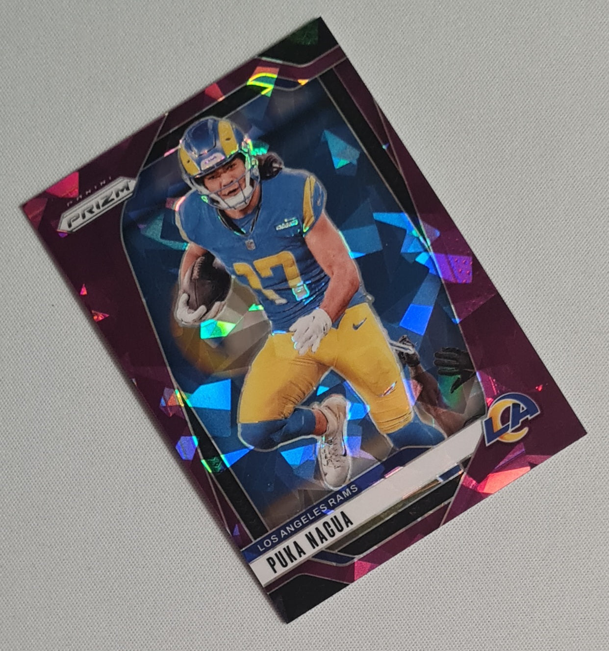 Puka Nacua - 2024 Panini Prizm Purple Cracked Ice /225 #168 Los Angeles Rams