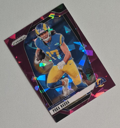 Puka Nacua - 2024 Panini Prizm Purple Cracked Ice /225 #168 Los Angeles Rams
