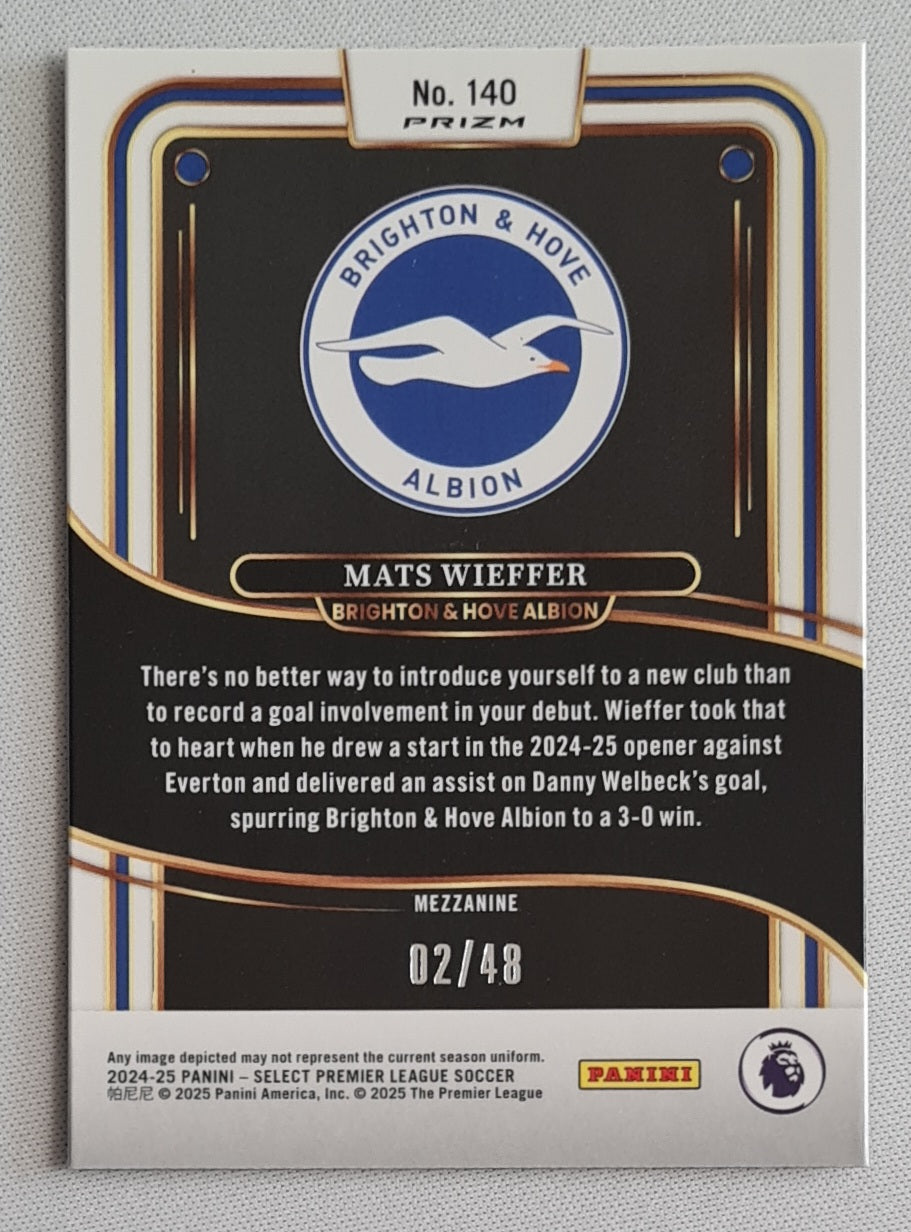 Mats Wieffer - 2024/25 Panini Select Premier League Dragonscale Mezzanine /48 #140 Brighton & Hove Albion