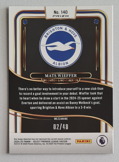 Mats Wieffer - 2024/25 Panini Select Premier League Dragonscale Mezzanine /48 #140 Brighton & Hove Albion