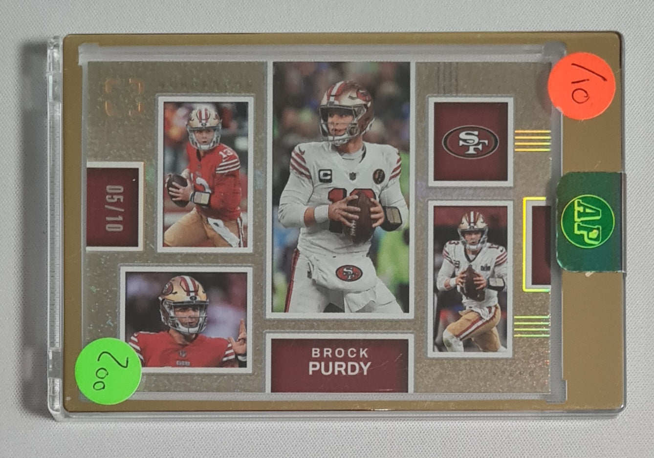 Brock Purdy - 2025 Panini Photogenic Scrapbook Gold /10 #20 San Francisco 49ers