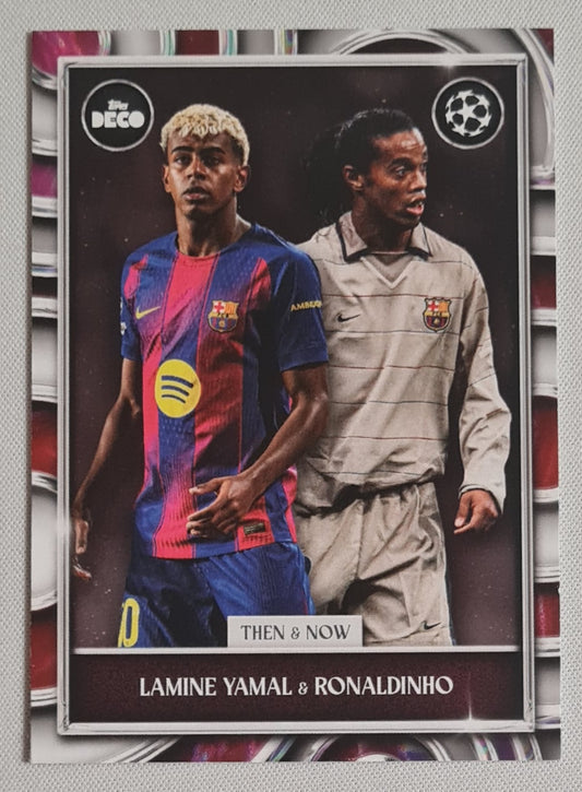 Lamine Yamal & Ronaldinho - 2025/26 Topps Deco Then & Now FC Barcelona