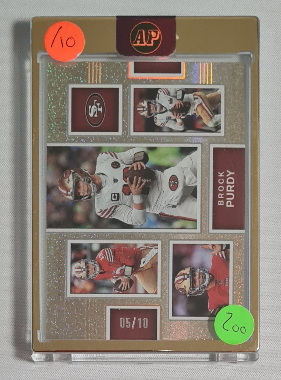 Brock Purdy - 2025 Panini Photogenic Scrapbook Gold /10 #20 San Francisco 49ers