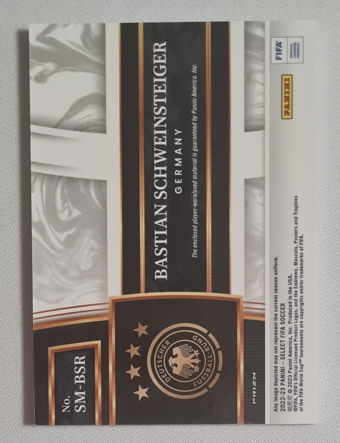 Bastian Schweinsteiger - 2022/23 Panini Select FIFA Patch Player Worn #SM-BSR Germany