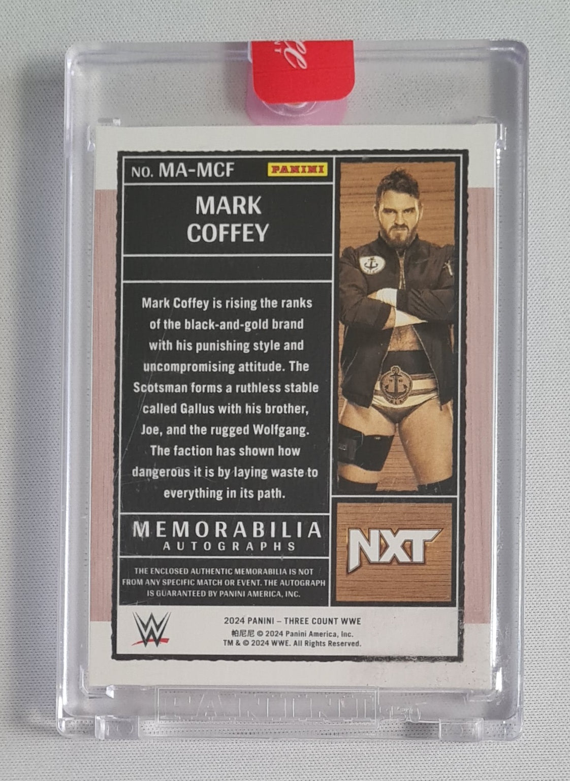 Mark Coffey - 2024 Panini Three Count WWE Auto Patch /149 #MA-MCF