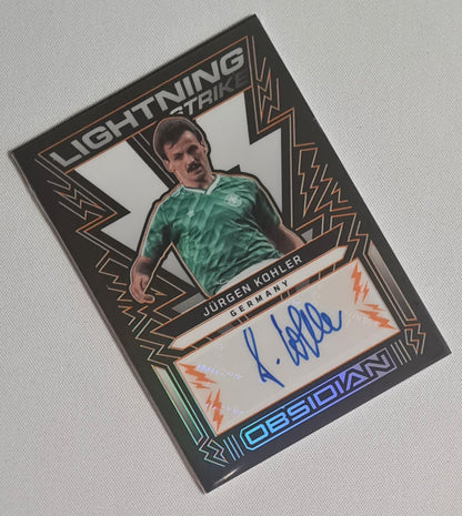 Jurgen Kohler - 2022/23 Panini Obsidian Lightning Strike Auto /75 #LS-JKO Germany