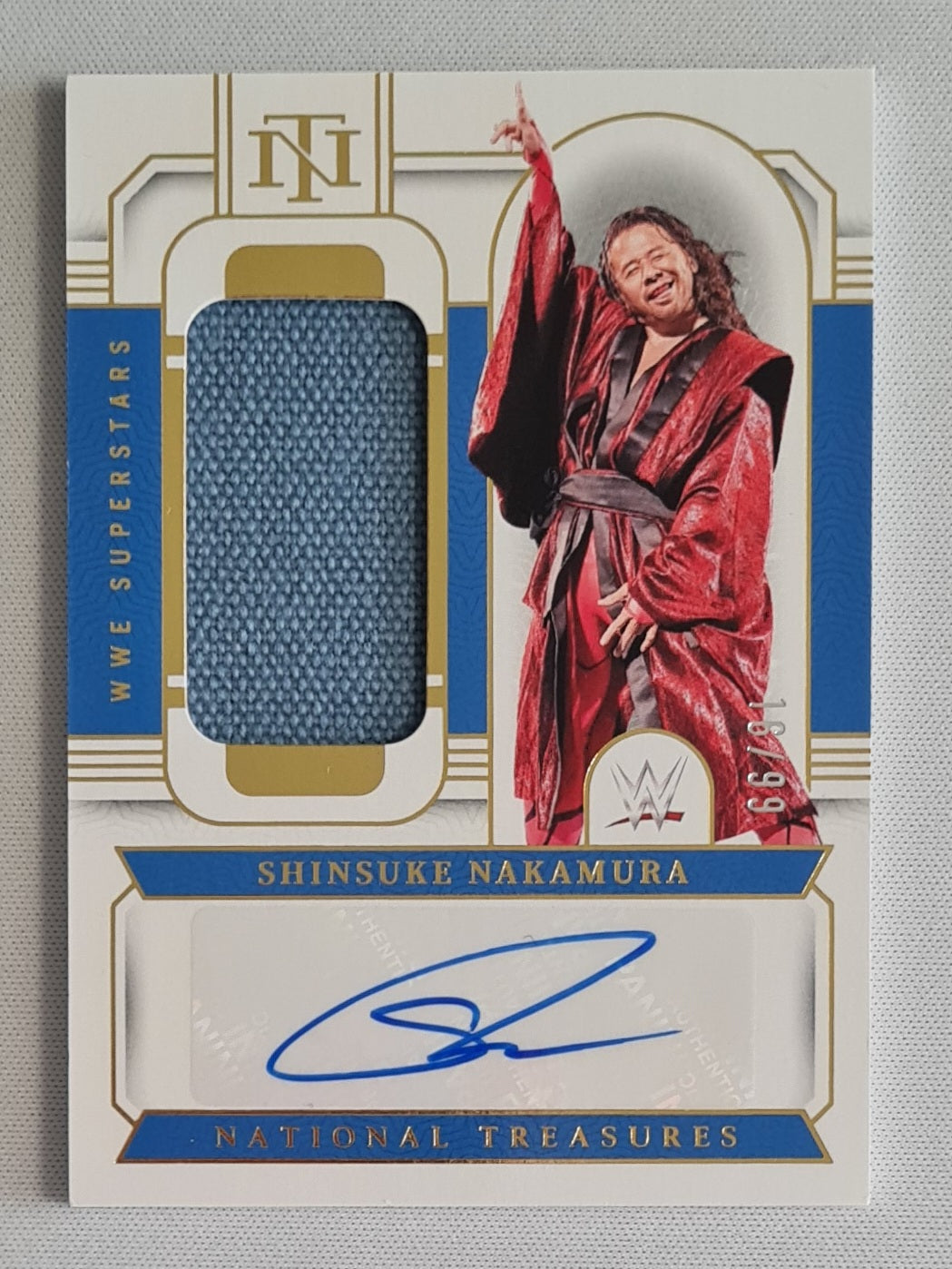 Shinsuke Nakamura - 2024 Panini National Treasures WWE Superstars Patch Auto /99 #SM-SHN