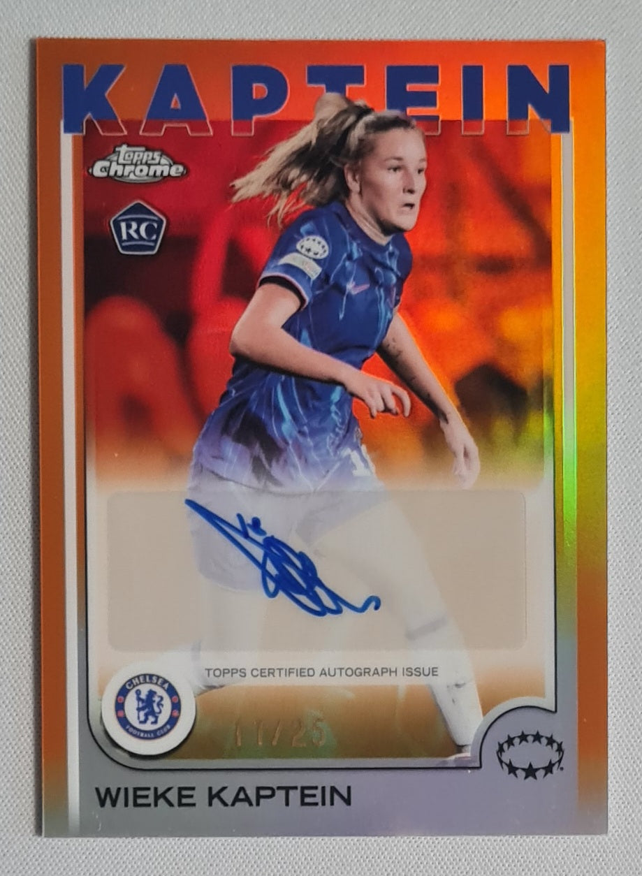 Wieke Kaptein - 2024/25 Topps Chrome UEFA Womens CL Auto Orange /25 #AV-WK Chelsea FC