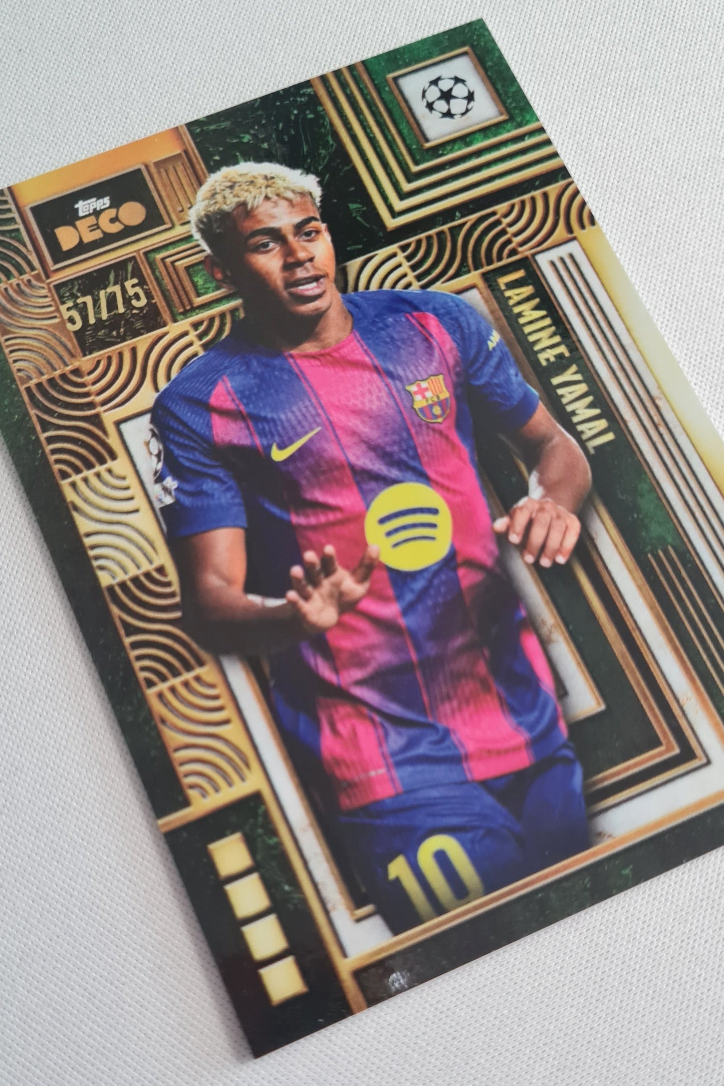 Lamine Yamal - 2025 Topps Deco Current Stars Green /75 FC Barcelona