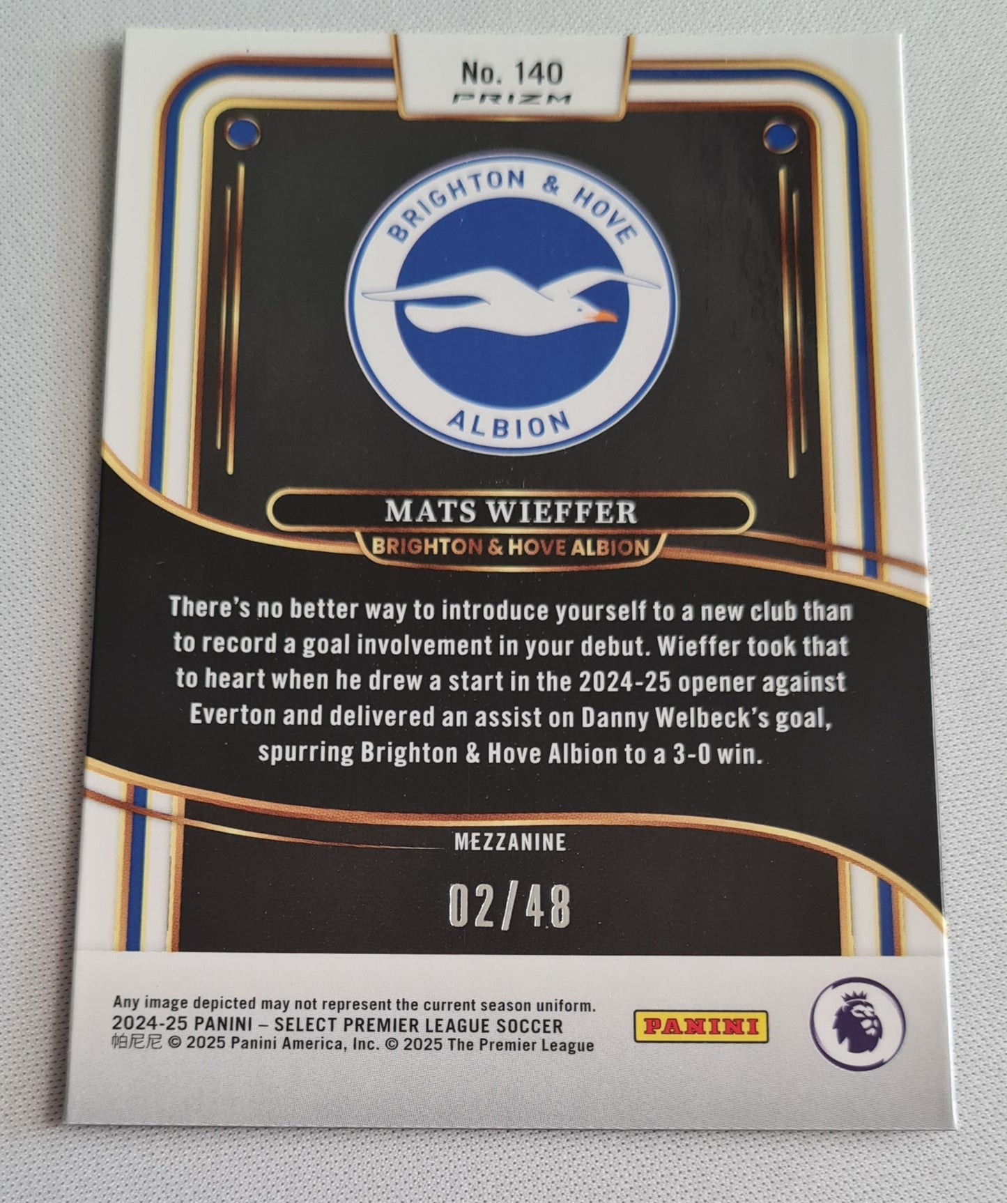 Mats Wieffer - 2024/25 Panini Select Premier League Dragonscale Mezzanine /48 #140 Brighton & Hove Albion