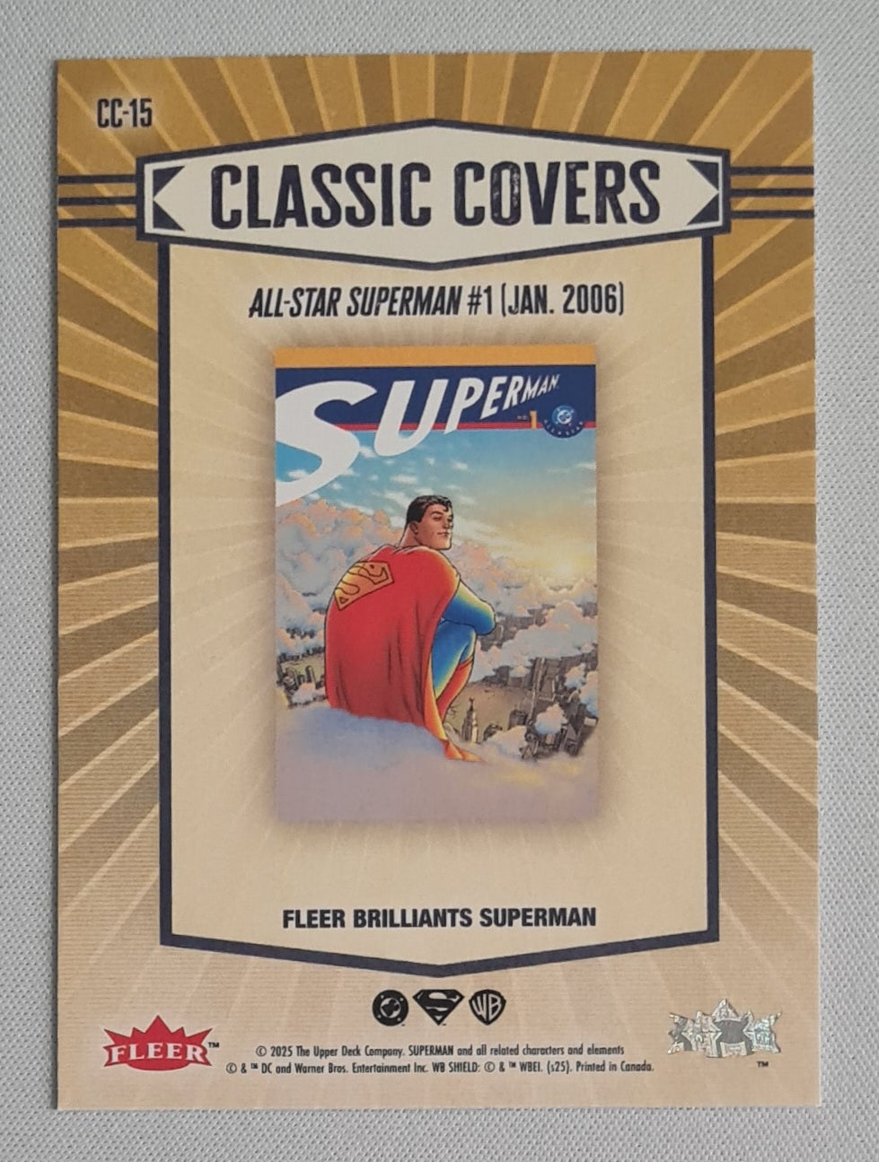 Superman - 2025 Fleer Brilliants Superman Classic Covers All Star Superman 1 #CC-15