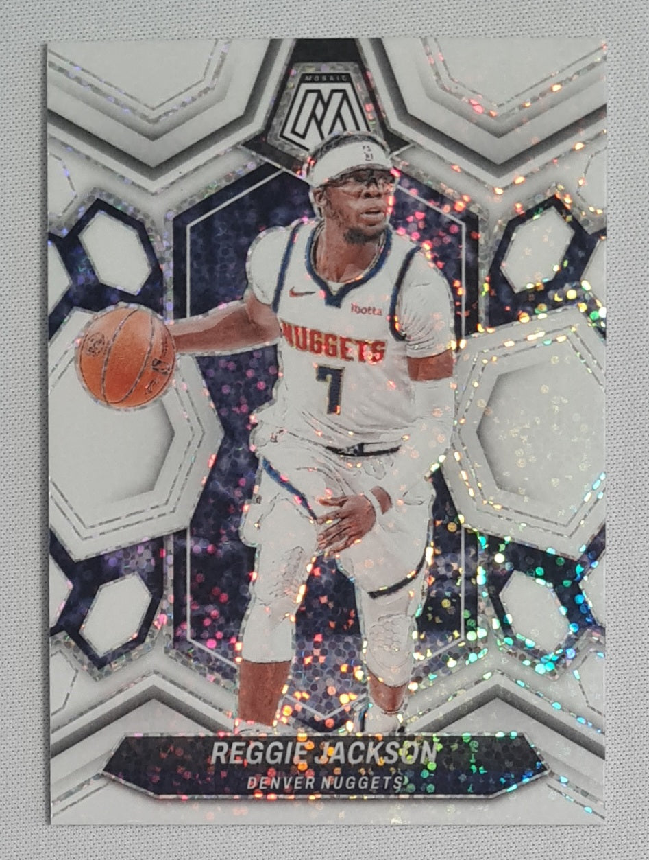 Reggie Jackson - 2023/24 Panini Mosaic White Sparkle #164 Denver Nuggets