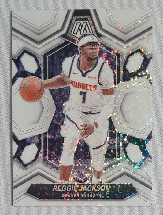 Reggie Jackson - 2023/24 Panini Mosaic White Sparkle #164 Denver Nuggets
