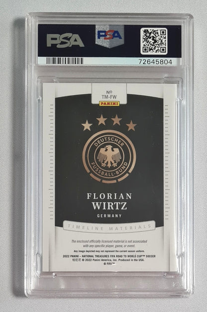 Florian Wirtz - 2022 National Treasures Road to Qatar Timeline Mat Sapphire /49 Patch PSA 8 #FW Germany