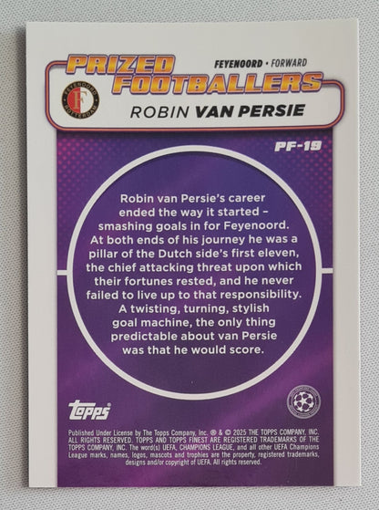Robin van Persie - 2024/25 Topps Finest Prized Footballers Rose #PF-19 Feyenoord