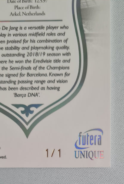 Frenkie de Jong - 2023 Futera Unique Rainbow 1of1! #37 Netherlands