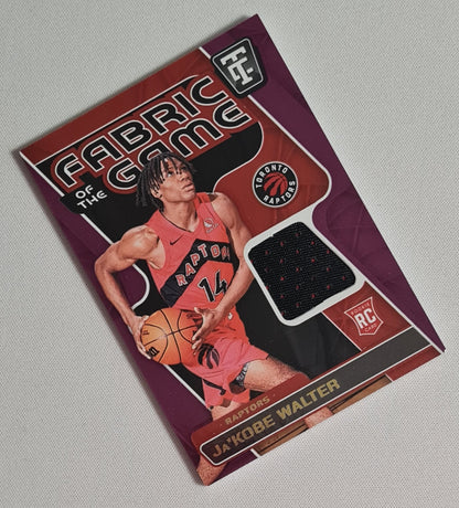 Ja'Kobe Walter - 2024/25 Panini Totally Certified Fabric of the Game /99 #FGR-JKW Toronto Raptors