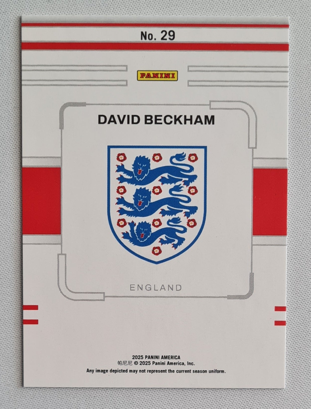 David Beckham - 2025 Panini America Asia Convention /50 #29 England