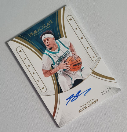 Seth Curry - 2024/25 Panini Immaculate Modern Marks Auto /75 #MM-SCU Charlotte Hornets