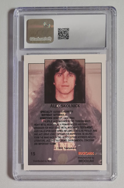 Alex Skolnick Testament - 1991 Brockum Rock Cards CGC 8.5 #15