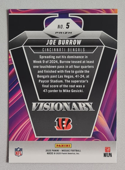 Joe Burrow - 2025 Panini Mosaic Visionary #5 Cincinnati Bengals