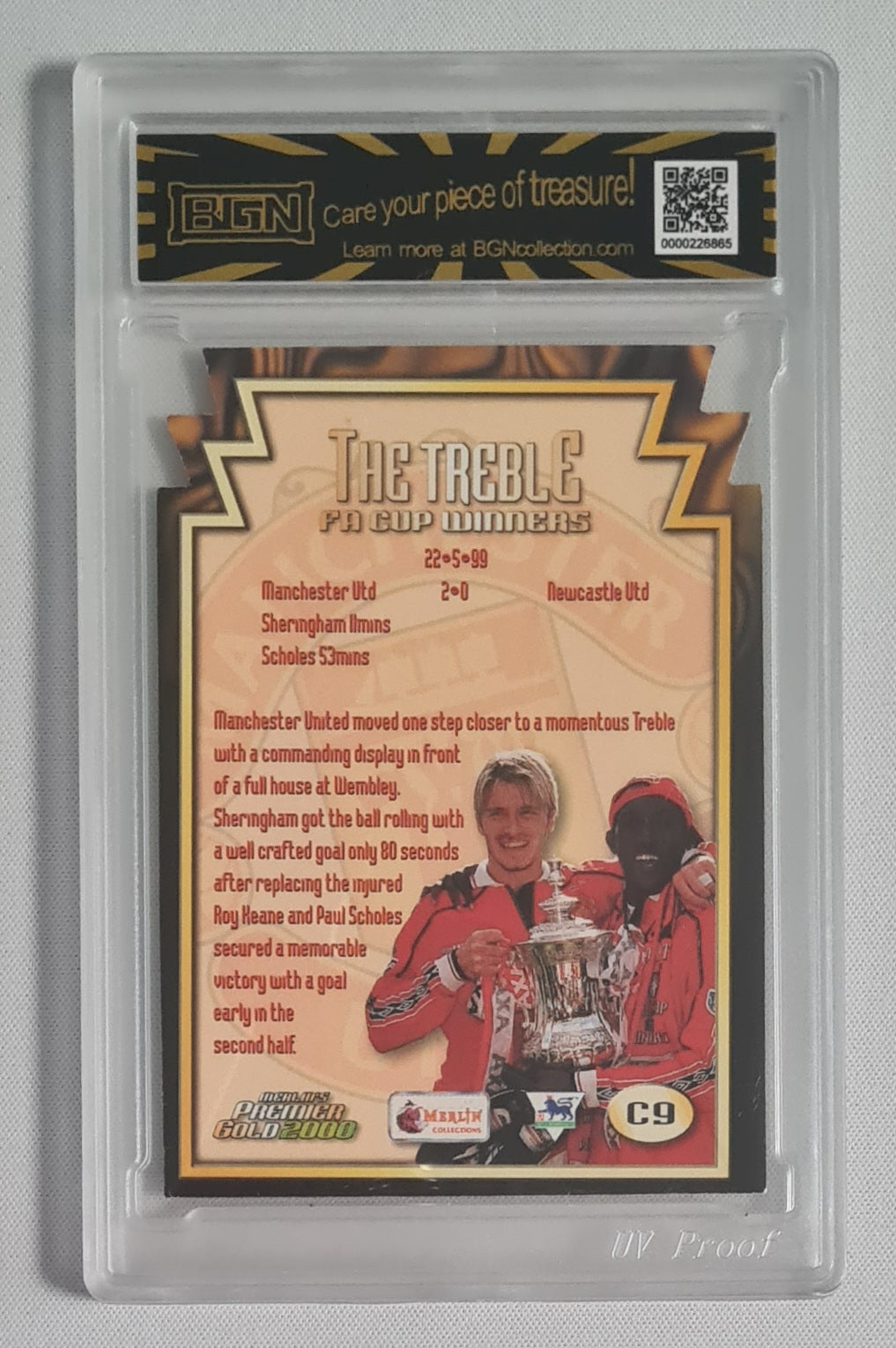 The Treble - 2000 Merlin Premier Gold Magic Moments #C9 BGN 8 Manchester United