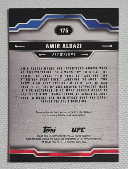 Amir Albazi - 2025 Topps Chrome UFC Sapphire Green Cracked Ice /75 #175