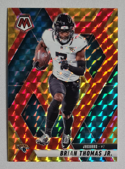 Brian Thomas Jr - 2025 Panini Mosaic Fusion Red Yellow /89 #108 Jacksonville Jaguars