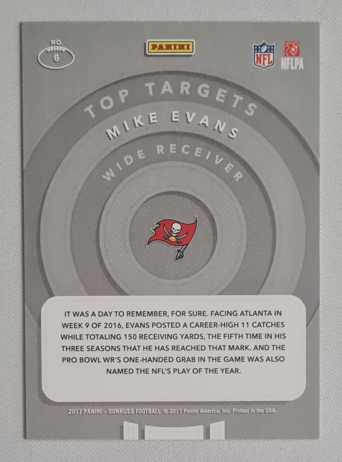 Mike Evans - 2017 Panini Donruss Football Top Targets /100 #6 Tampa Bay Buccaneers