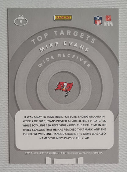 Mike Evans - 2017 Panini Donruss Football Top Targets /100 #6 Tampa Bay Buccaneers