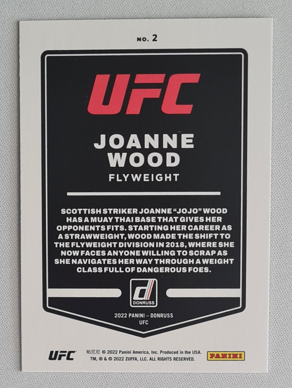 Joanne Wood - 2022 Panini Donruss UFC Purple #2