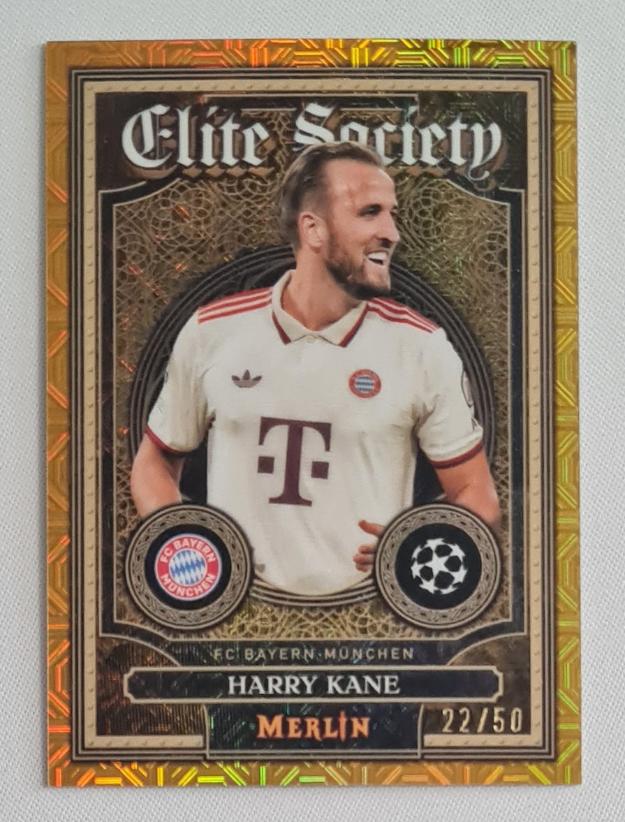 Harry Kane - 2024/25 Topps Merlin Chrome UCC Elite Society Gold Mojo /50 #ES-8 Bayern Munich