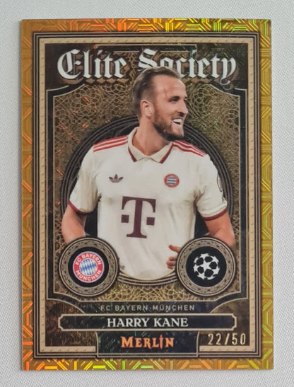 Harry Kane - 2024/25 Topps Merlin Chrome UCC Elite Society Gold Mojo /50 #ES-8 Bayern Munich